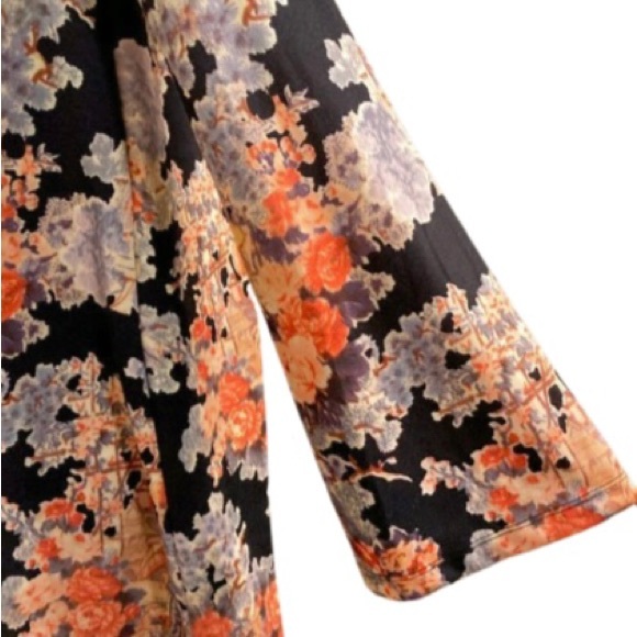 Zara Mock Neck Asian Print Dress - Size S - Picture 6 of 8